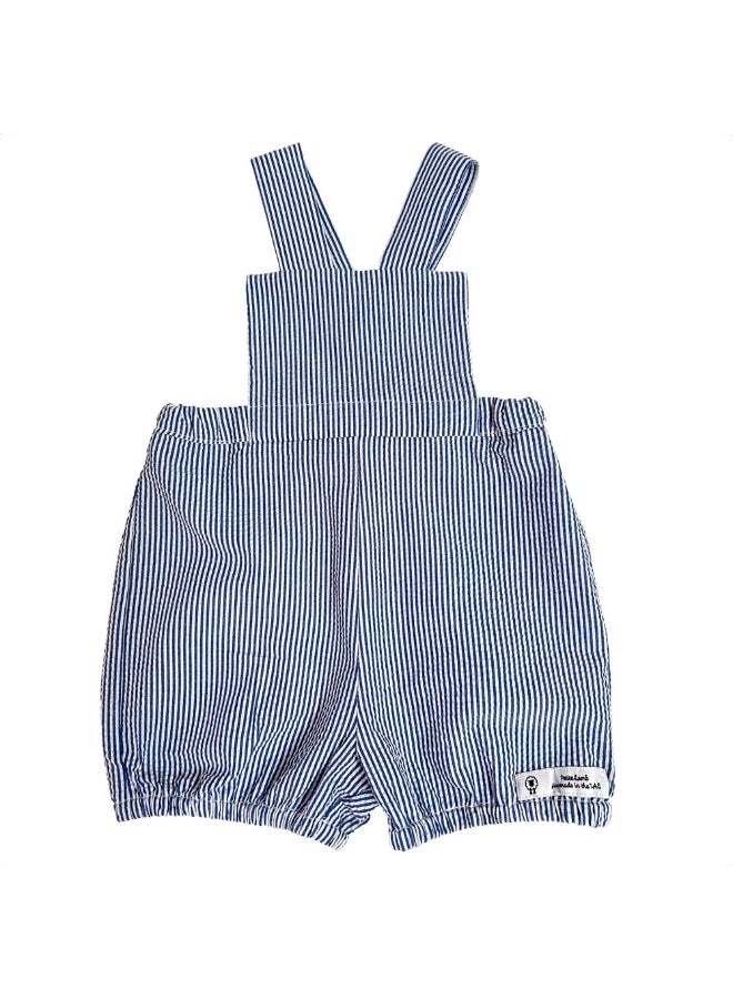 Petite Lamb Blue Seersucker Romper - Image 4
